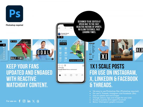 another graphic showing 1x1 scale template posts for social media