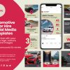graphic showing a selection of car hire social media templates