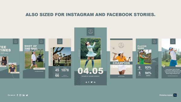 Graphic showing 9x16 assets pre-made using canva or photoshop