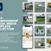 graphic showing a collection of social media templates for golf clubs