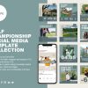 graphic showing a collection of assets for golf clubs to use on social media