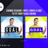 graphic showing how to change a goal assets for football clubs on canva