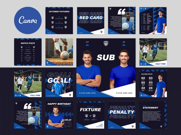 Graphic showing the social media template collection in full