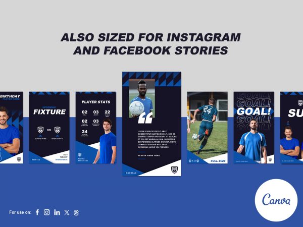 graphic showing canva templates for instagram and facebook stories