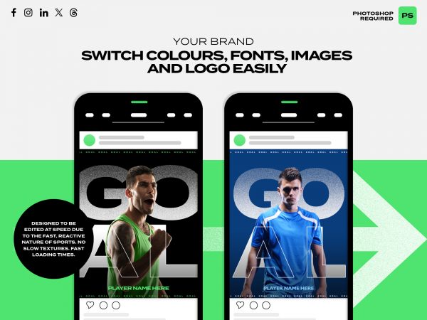 Soccer Social Template Pack (Photoshop)