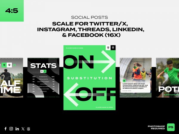 Soccer Social Template Pack (Photoshop)