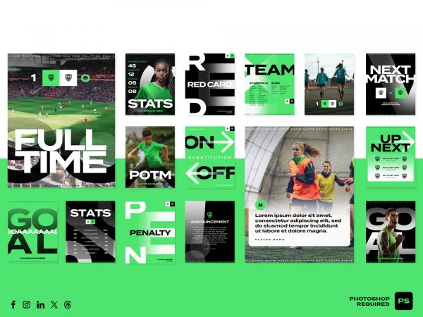 Soccer Social Template Pack (Photoshop)