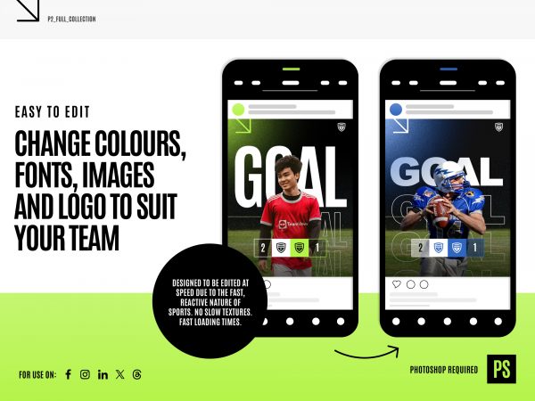 A graphic showing how to edit the photoshop files for social media