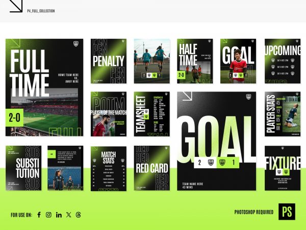 A graphic showing the full collection of designs