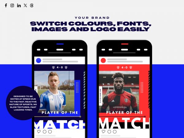 design showing how to change fonts in a social media template