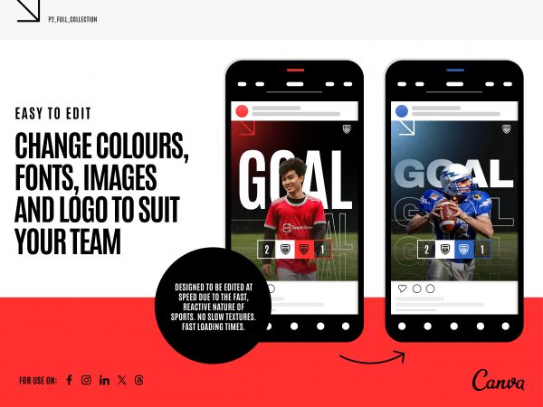 Football Matchday Social Media Templates (Canva)