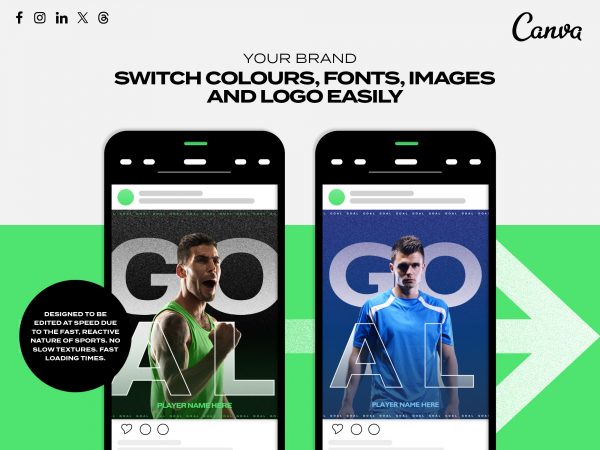design showing how to change the fonts and colours of a design template