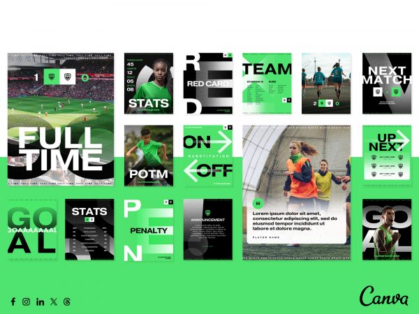 full collection of social media templates for football clubs