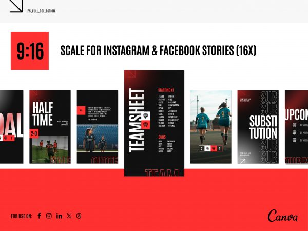 Football Matchday Social Media Templates (Canva)